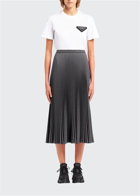 green prada skirt|Prada pleated skirt.